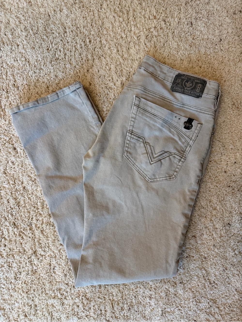 Buffalo David Bitton Slim Straight Jeans - Light Gray